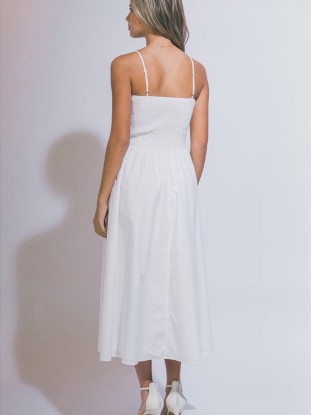 HYFVE White Smocked Bodice Maxi Dress - Picture 3 of 8